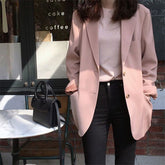 Langarm Rosa Solid Elegante Blazer